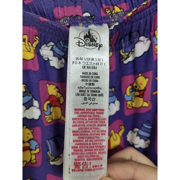 Disney Store Winnie the Pooh Women's Pajama Pants purple all over print Small - Picture 4 of 7